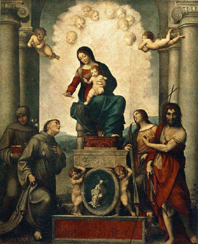 Antonio Cavallucci Madonna with St Francis Norge oil painting art